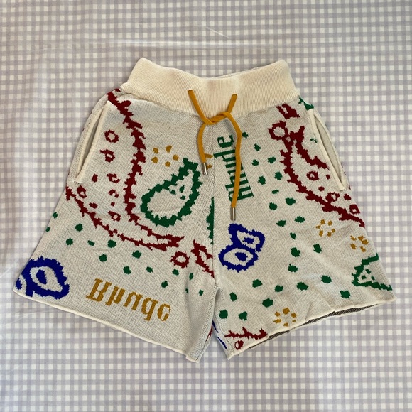 Rhude Other - Rhude Grey Cashew Logo Jacquard Knit Shorts Size M
